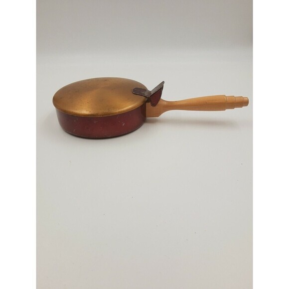 Vintage Duk-It Butler Ash Pan Crumb Catcher Container 10.5" Red + Copper Decor - Picture 3 of 11